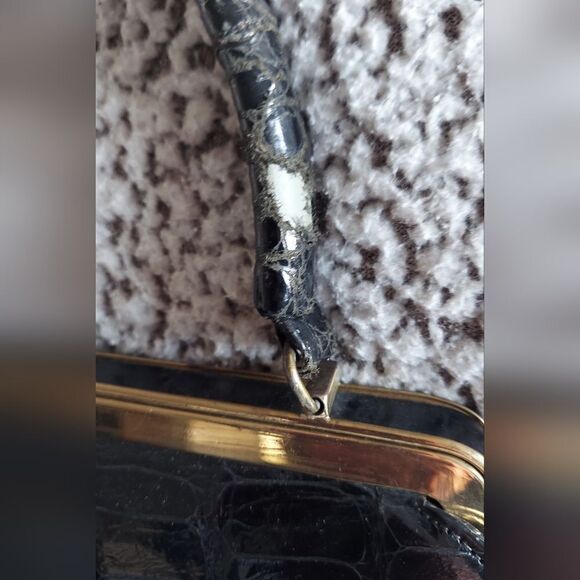 Vintage Reptile Purse Distressed - Picture 6 of 13